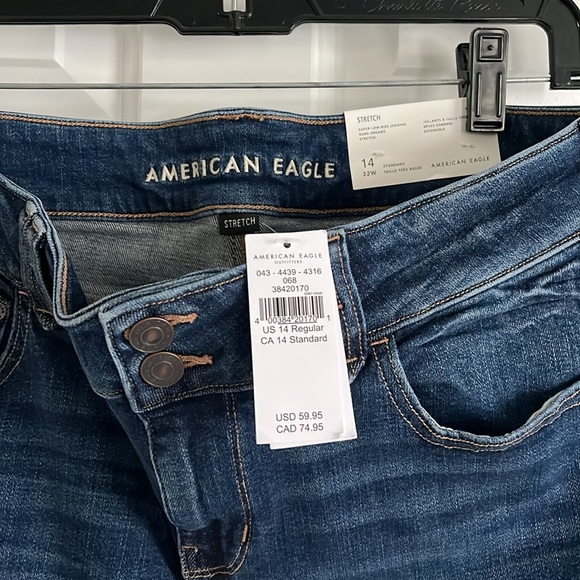 American Eagle super low rise jegging NWT, size 14 - Picture 4 of 8